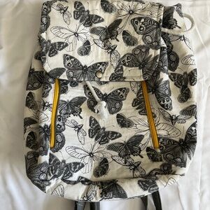 Small Handmade Butterfly-Moth Print Backpack